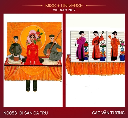 Xe máy, ca trù, Cầu vàng Đà Nẵng tiếp tục là cảm hứng cho trang phục dân tộc của Hoàng Thùy tại Miss Universe 2019